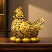 Cockerel Figurine Brass Cockerel Ornament Charming Sculpture for Home Decor