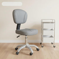 Adjustable Rolling Stool with Backrest Back Support Professional Assistant Stool PU Leather Upholstery Task Chair for Dentists, Nurses