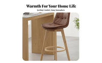 Modern Design rotating Counter Stool with Backrest Built-in Footrest High Chair Padded Seat Seating Furniture Ergonomic for Cafe Owners, Homeowners, Renters, Reception Area, Bistro, Kitchen, Dining Room