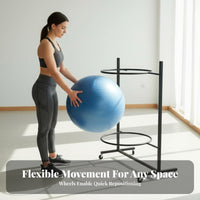 Space-Saving Balance Ball Display Rack Sturdy Construction Exercise Ball Rack Freestanding Easy Assembly for Personal Trainers