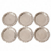 6 Pieces Coaster with Raised boarder Polished Metal Cup Tray Heat Resistant Coasters for Tabletop, Dining Beverage Presentation, Home Entertaining