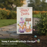 Holiday Garden Flag Festive Design Easter Hare Flag Weather Resistant Outsidedoor Decoration for Homeowners, Party Hosts, Porch, Patio, Entryway