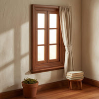 Wooden Dollhouse Window Rectangular Miniature Decor Realistic Detail