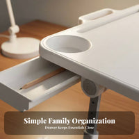 Foldable Design Adjustable kids' Activity Table Multi-Functional Lap Tray with Storage Bins Tilting Surface children's Furniture Tablet & Book holder for Students, Toddlers, Parents, Dorm Room, Bedroom, Playroom, Sofa
