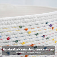 Woven Diaper Changing Basket Double Handle Design Cotton Rope Moses Basket Portable Baby Infant Bed Waterproof Cover