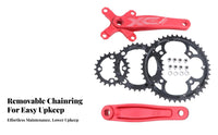 Mountain Bike Crankset Detachable Chainrings 8/9 Speed Crankset High-Strength Aluminum Alloy Mountain Bike Crank Arm Set for Cyclists, Trail Trails