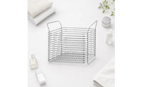 Ventilated Stainless Steel Wire Basket Silver Shiny Finish Handled Basket Raised Handles Household Storage Rectangular