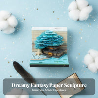Creative Gift Paper Carving Art Calendar Decorative Ornament Tear-Away Castle Calendar Multi-Functional for Students, Colleagues, Study Room
