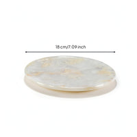 Marble Plate with Stand Polished Marble Tray Low-Profile Serving Plate for Sideboard, Hotel Reception