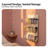 Scrunchie Hair Hoop Holder Space Saving Headband Holder Wall Mounted Hairband Storage Multi-Functional for Teenagers, Dorm Room
