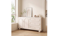 Sideboard with Drawers Modern Cabinet with Drawers Arched Sideboard Cabinet for Dining Room, Kitchen