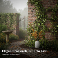 Decorative Metal Garden Trellis Weather-Resistant Climbing Plant Support Frame Long-Lasting Freestanding Plant Trellis with Stand Easy to Assemble for Gardeners, Homeowners, Courtyard, Patio, Backyard, Balcony