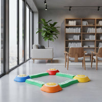 8 Pieces Balance Stepping Stones with Lights Musical Sensory Crossing Stones Active Coordination Toy for Young Children