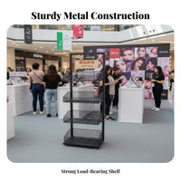 Quick Assembly Cosmetics Display Unit Stylish Design Multi-Layer Display Shelf Flat Pack Mobile Merchandise Stand No Tools Required for Shopkeepers, Retail Managers, Convenience Shop S, Temporary Shops, Countertops, Farmers Markets