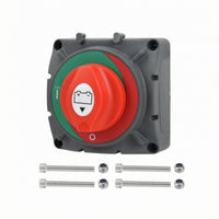 2-Position Battery Disconnect Switch with Mounting Hardware Rotary Battery Switch Square Electrical Component Easy Installation for Boat, RV, Truck, Car