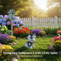 Sun-Powered Pup Statue Waterproof Cartoon Dog Solar Light Weatherproof Puppy Outdoor Light for Yard, Patio, Pathway