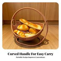 Oval Wicker Basket Breathable Rattan-Look Woven Basket Warm Beige