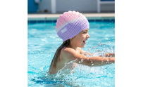 Silicone Swim Cap Form-Fitting Bubble Swim Cap Elastic Headwear for Young Swimmers, Young Children, Pool Practice