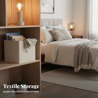 Lidded Foldable Cube With Lid Lidded textile container adaptable for Office Workers