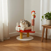 Wear-Resistant Cat Tree Space-Saving Vertical Cat Climber Natural Sisal Rope for Cats, Indoors, Living Room, Apartment