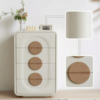 Chest of Drawers Rounded Floor Cabinet with Drawers Modern Storage Cabinet for Living Room, Entryway, Hallway