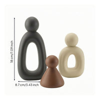3 Pieces Resin Family Figurines Sculptural Decorative Highlight Sculpture Contemporary Abstract Figurines for Art Lovers, Bookshelf, Tabletop