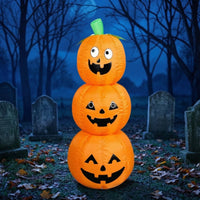 Lighted Pumpkin Inflatable Pumpkin with Blower Easy to Use Stacked Pumpkins for Homeowners