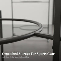 Space-Saving Balance Ball Display Rack Sturdy Construction Exercise Ball Rack Freestanding Easy Assembly for Personal Trainers