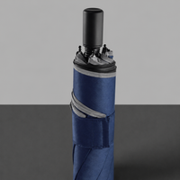Pongee Compact Umbrella Windproof Strong, Mini Travel Umbrella for Backpack, UPF 50+ 113 cm, 7 Rib Aluminum Frame, 600 g