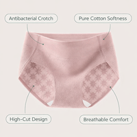 Underwear Women High Cut Knickers Multipack with Gusset for Hygiene, Jacquard Weave Pants for Everyday Wear, Breathable