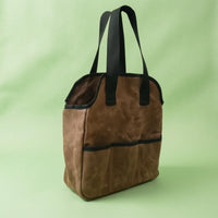 Garden Tool Bag Multiple Pockets Waxed Canvas Tool Bag Rectangular for Gardeners