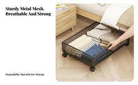 Wheeled Under-Bed container with casters Rolling Storage container Space-Saving for Dorm Room