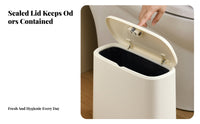 Narrow Lavatory Garbage Bin Space-Saving Design Trash Can with Lid Easy to Clean Lidded Trash Can for Renters, Toilet Side, Bedroom, Kitchen