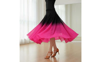 Gradient Color Swing Skirt Lightweight Long Modern Dance Skirt Breathable for Competitions