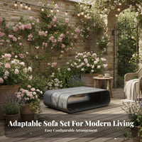 Weather-Resistant Multi-Piece Lounge collection Modern Design 4-Piece Sofa and Armchair Set Sturdy Construction Patio Seating Easy Maintenance for Property Developers, Hotel Managers, Garden, Backyard, Terrace, waterside