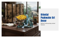Flowing Summit Resin Home Decor, Modern Oriental Desktop Ornament, Living Room, Entryway, Study, Tea Table, TV Cabinet