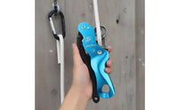 Single Plate Descender Portable Aluminum Alloy Descender Multiple Secure Mechanisms Single Plate Rappel Device for Arborists, Climbers