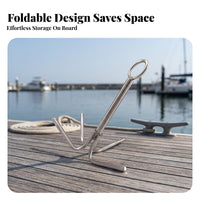 Cylindrical Shaft 4-Prong Boat Anchor Smooth Surface Four-Prong Anchor Hook 4-Claw Grappling Hook