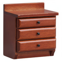 1:12 Scale Nightstand Realistic appearance:12 Scale Bedside Table Three Drawers Mini Wooden Bedside Cabinets