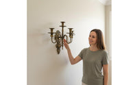 2 Pieces Antique Finish Bronze Wall Candle Sconce Vintage Wall Candle Sconce Decorative Home Decor for Villa, Courtyard, Living Room