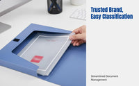 Letter-Size Document Storage Box, 25mm Slim Organizer, PP Snap Closure, Office Filing, Navy