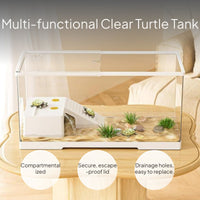 Turtle Habitat with Basking Platform and Lid, Transparent PC