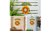 Hanging Floral Welcome Sign 3D Iron Welcome Plaque Rustic Placa Colgante De Metal Farmhouse for Front Porch, Entryway, Garden, Patio