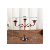Vintage Taper Candlestick Holder Copper Candle Holder with Round Base Metal Candlestick with Round Base Stable for Centerpiece
