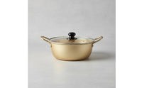 Induction and Gas Compatible Korean Ramen Pot Multi-Purpose Instant Pasta Pot Easy to Clean Double Handle Stockpot Lightweight for Singles, Students, Home Kitchen, Dorm Room