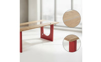 Table with U-Form Legs Geometric-Modern-Style Dining Table Versatile Writing Desk for Home Office