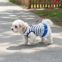 Pet Dog Summer Dress with Leash Ring for Small Dogs - Teddy, Bichon, Chihuahua