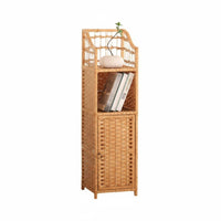 Modern Minimalist design Woven Drum Table Multi-Functional Nightstand Space-Saving Corner Cabinet for Apartment Dwellers, Homeowners, Renters, Bedroom, Living Room, Balcony, Home Office