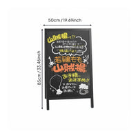 Double-Sided Wooden Blackboard Japanese Style Freestanding Chalkboard Easel Easy to Clean Sign for Event Planners