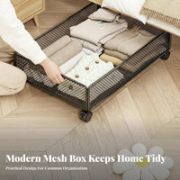 Wheeled Under-Bed container with casters Rolling Storage container Space-Saving for Dorm Room